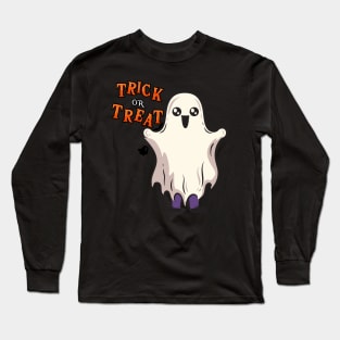 Trick or treat Funny cute Scary ghost Halloween cute scary little ghost Long Sleeve T-Shirt